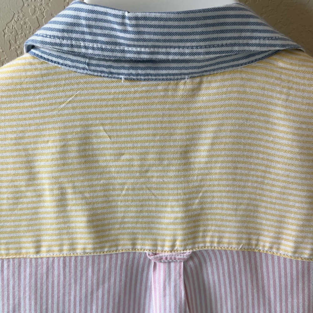 BeachLunchLounge Collection Women’s Colorblock Striped Button-Down Shirt Size M - Picture 7 of 9
